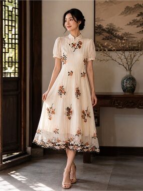 Hua Bu Lan Embroided Chinese Style Traditional Dress Size S